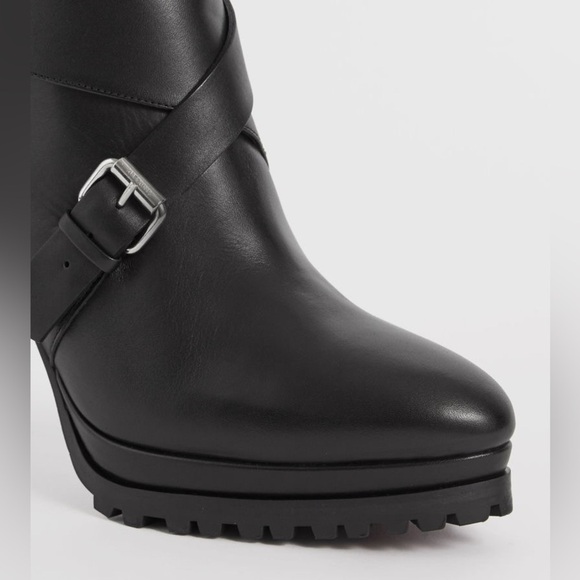 ALLSAINTS Esma Boot Heels Black Leather Made in Portugal Size 36 EU - Picture 5 of 16